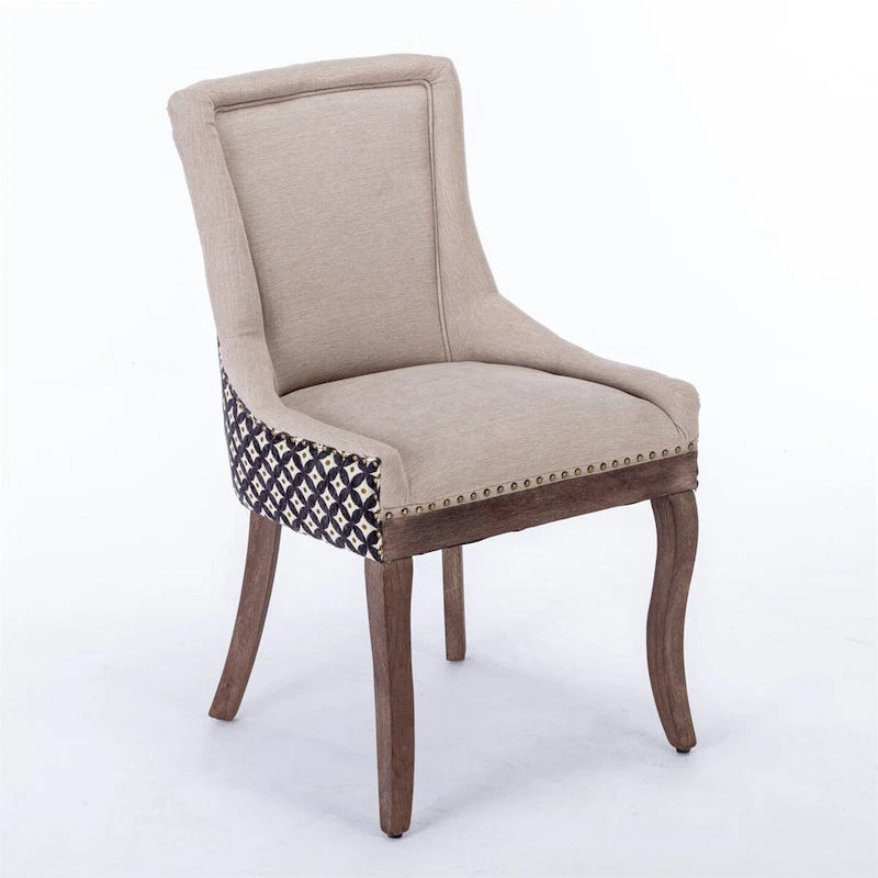 Silla de comedor Ultra, tela gruesa con patas de madera maciza