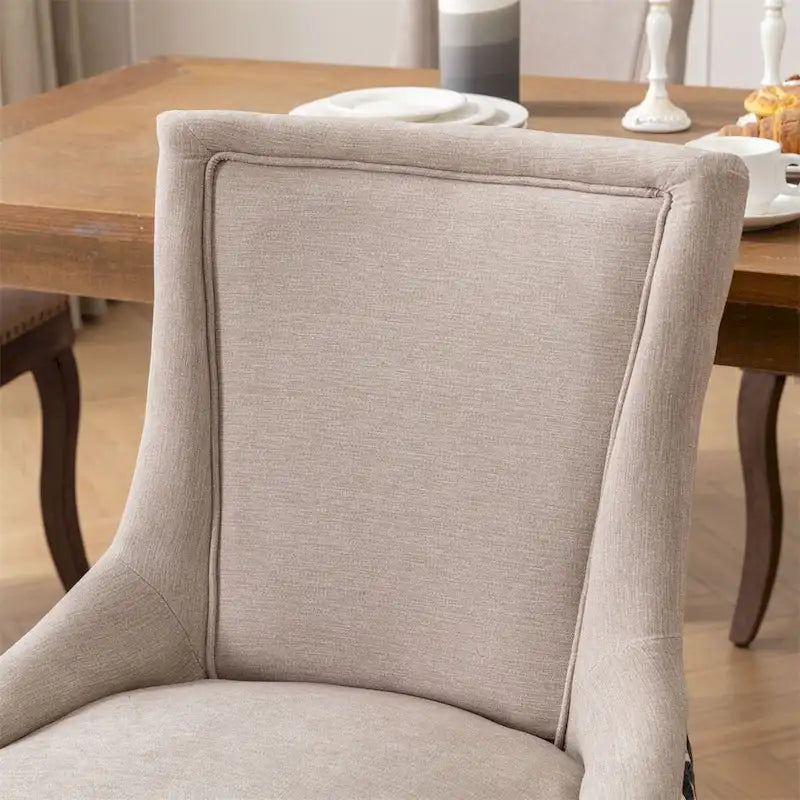 Silla de comedor Ultra, tela gruesa con patas de madera maciza