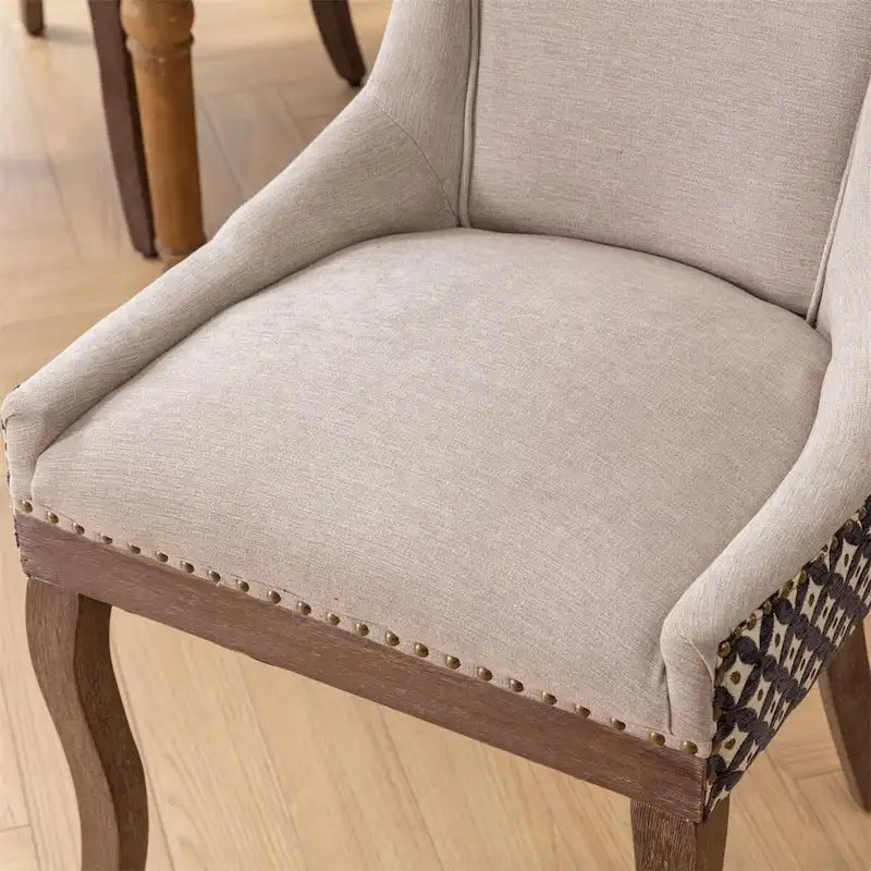 Silla de comedor Ultra, tela gruesa con patas de madera maciza
