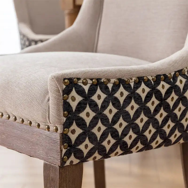 Silla de comedor Ultra, tela gruesa con patas de madera maciza