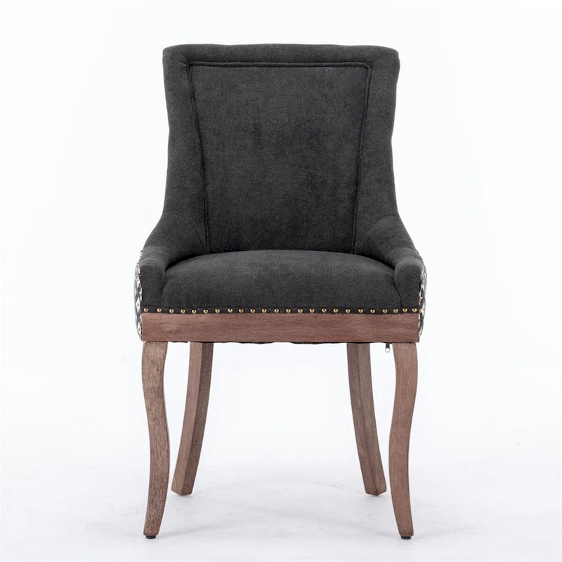 Silla de comedor Ultra, tela gruesa con patas de madera maciza