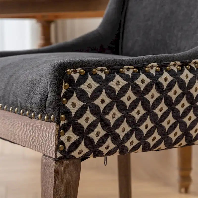 Silla de comedor Ultra, tela gruesa con patas de madera maciza