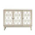 Sideboard-Buffetschrank mit 3 verspiegelten Glastüren und silbernem Griff - 47.2"L x 15.6"W x 33.9"H