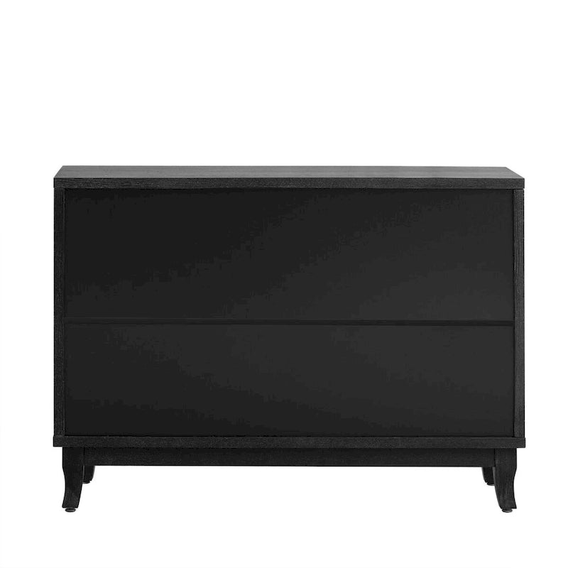 Sideboard-Buffetschrank mit 3 verspiegelten Glastüren und silbernem Griff - 47.2"L x 15.6"W x 33.9"H