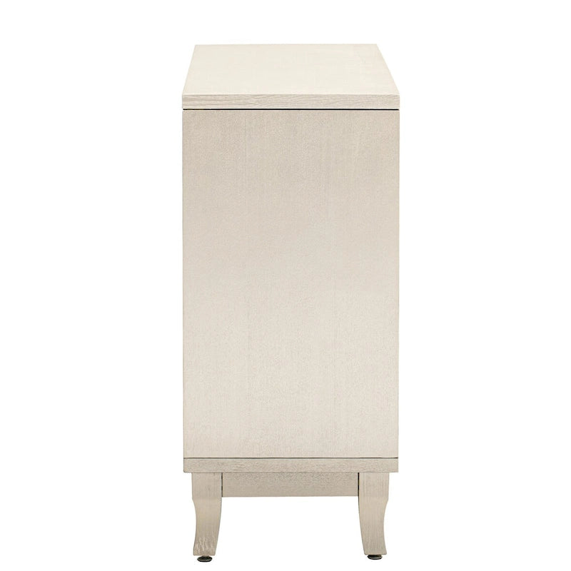 Sideboard-Buffetschrank mit 3 verspiegelten Glastüren und silbernem Griff - 47.2"L x 15.6"W x 33.9"H