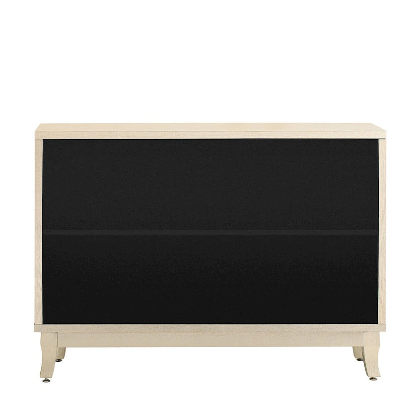 Sideboard-Buffetschrank mit 3 verspiegelten Glastüren und silbernem Griff - 47.2"L x 15.6"W x 33.9"H