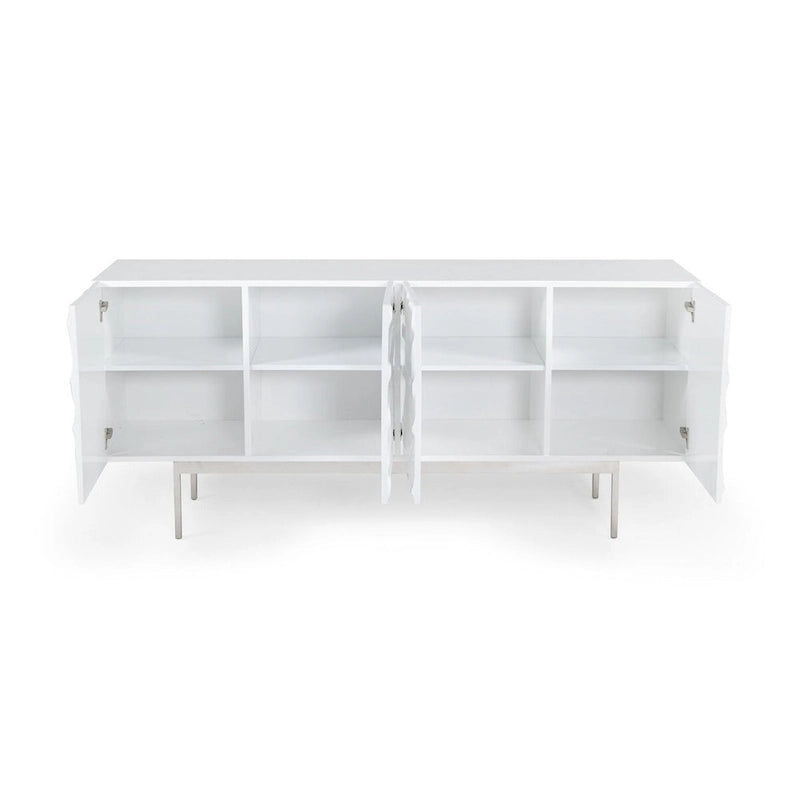 Aparador moderno blanco de alto brillo