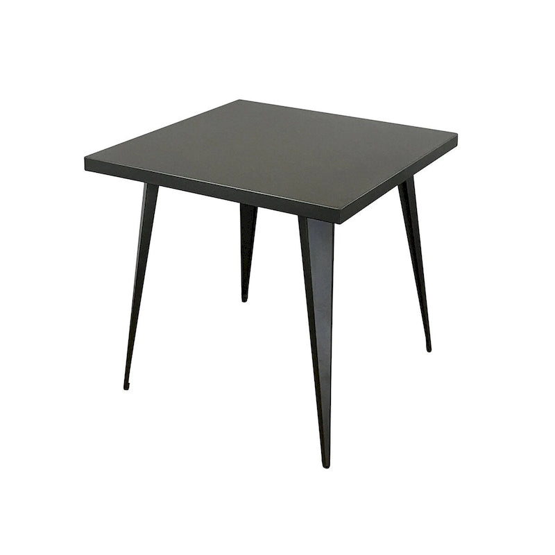 Quadratischer Esstisch mit Metallplatte und Metallbeinen