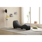 Chaise longue de yoga con tapizado de piel sintética y estructura curva