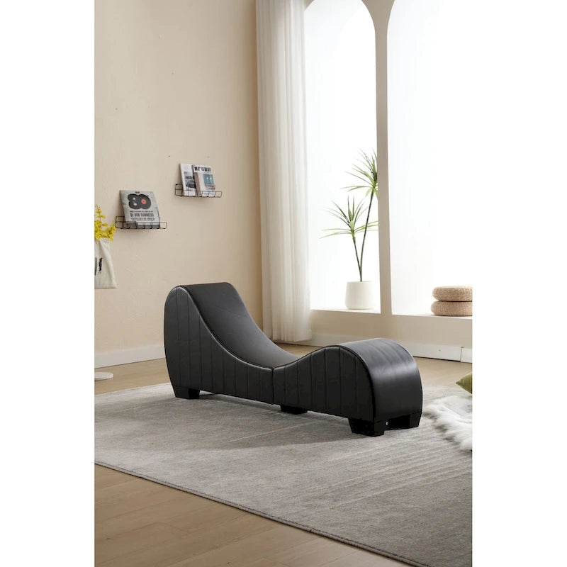 Chaise longue de yoga con tapizado de piel sintética y estructura curva