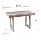Escritorio de escritura de mármol sintético con base geométrica