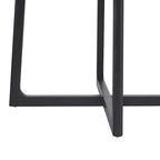 Mesa de comedor redonda de madera maciza con patas geométricas